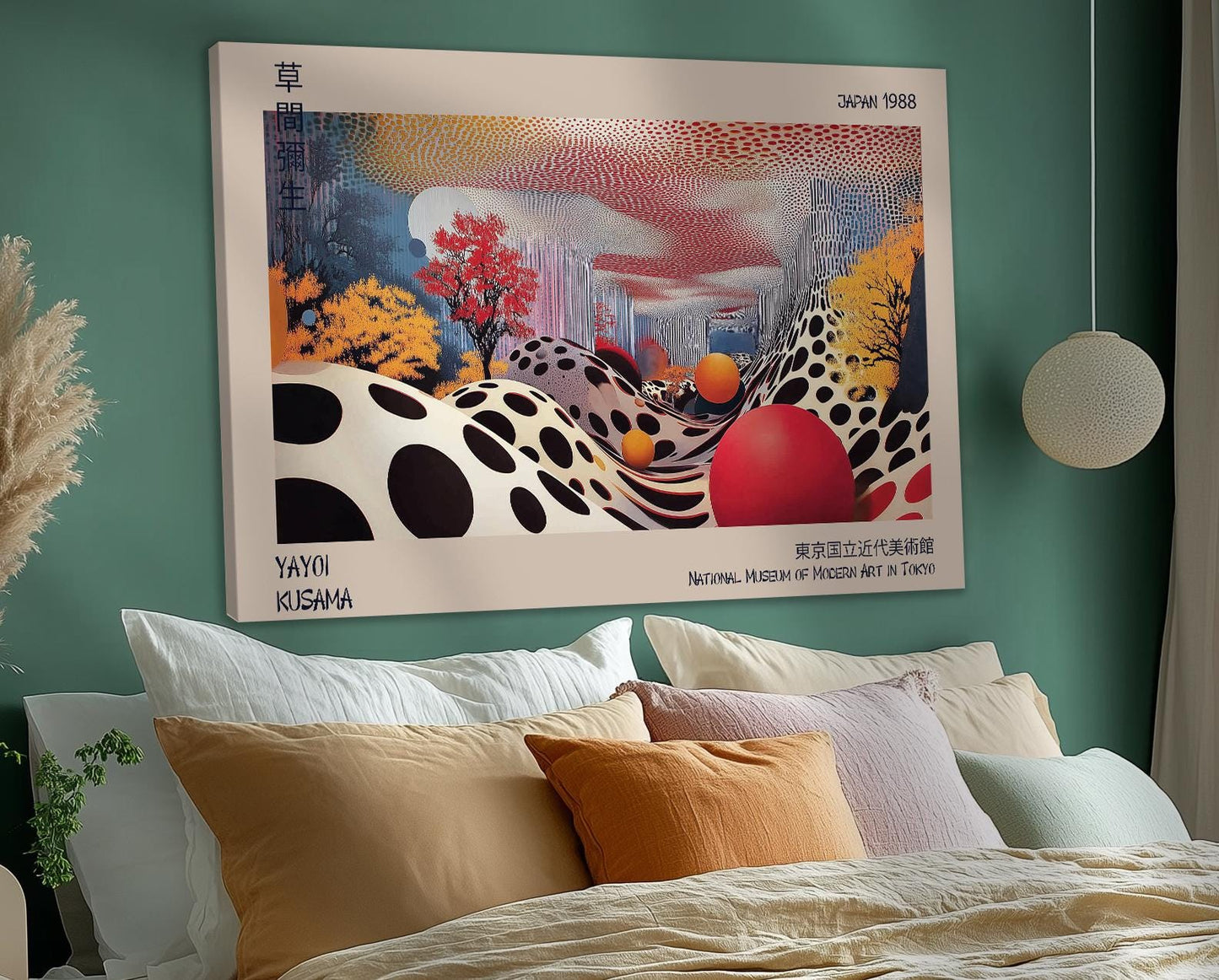 Yayoi Kusama Print On Canvas , Yayoi Kusama Exhibition Poster, Yayoi Kusama Wall Art, Japanese Canvas Art, Asian Wall Art, Dots Artwork