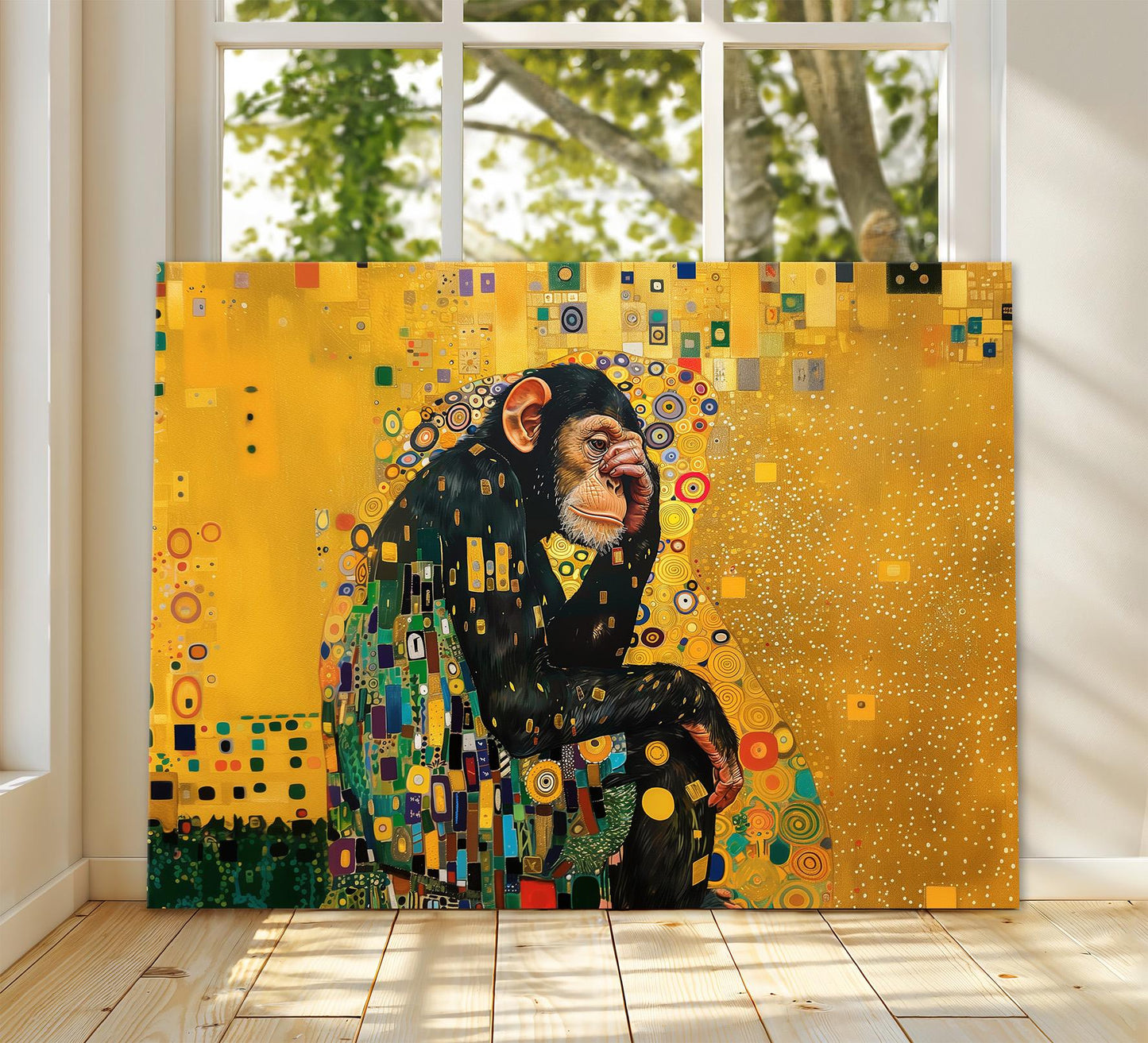Gustav Klimt Chimpanzee Canvas, Gustav Klimt Exhibition Print, Gustav Klimt Print, Floral Poster, Flower Garden Art, Botanical Wall Art