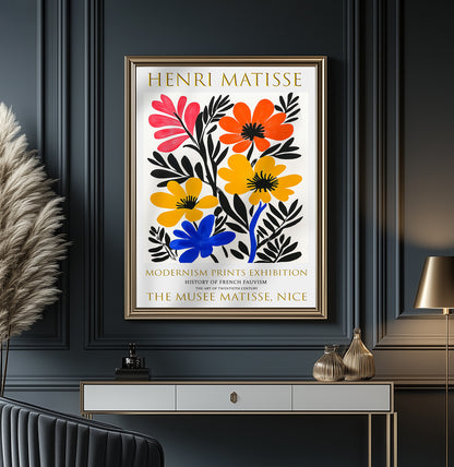 Matisse Print, Henri Matisse Exhibition Poster, Floral Colourful Wall Painting