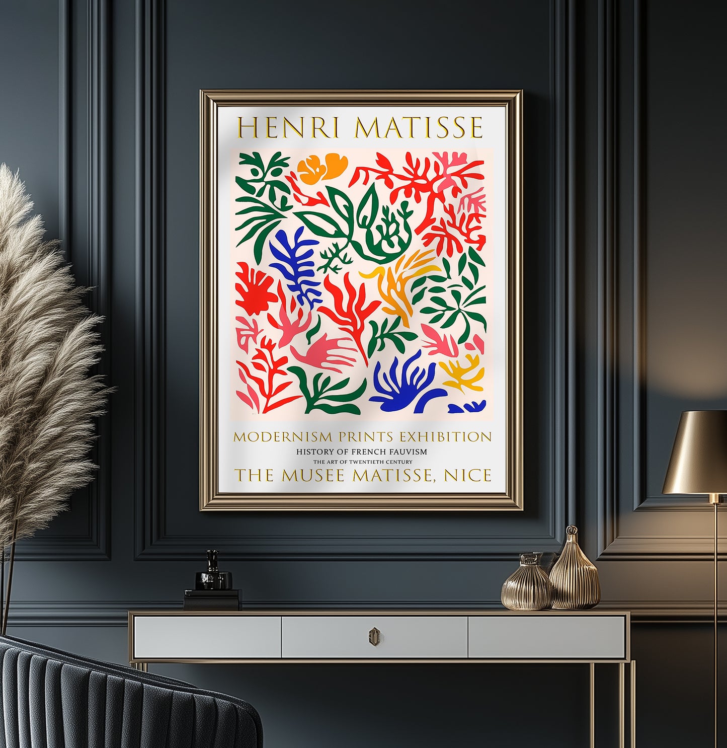 Matisse Print, Henri Matisse Exhibition Poster, Colourful Leaves Wall Painting