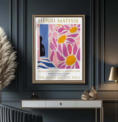 Matisse Print, Henri Matisse Exhibition Poster, Pink Floral Wall Art Picture