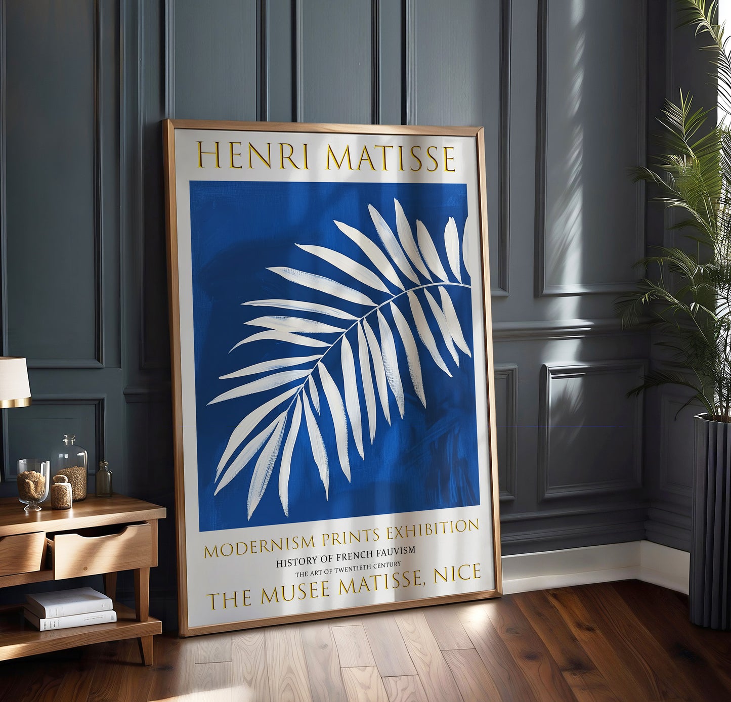 Matisse Print, Henri Matisse Exhibition Poster, Palm Leaf Blue Wall Art Picture