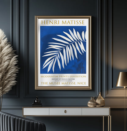 Matisse Print, Henri Matisse Exhibition Poster, Palm Leaf Blue Wall Art Picture