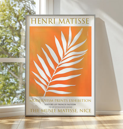 Matisse Print, Henri Matisse Exhibition Poster, Palm Leaf Orange Wall Art Decor