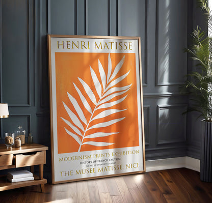 Matisse Print, Henri Matisse Exhibition Poster, Palm Leaf Orange Wall Art Decor