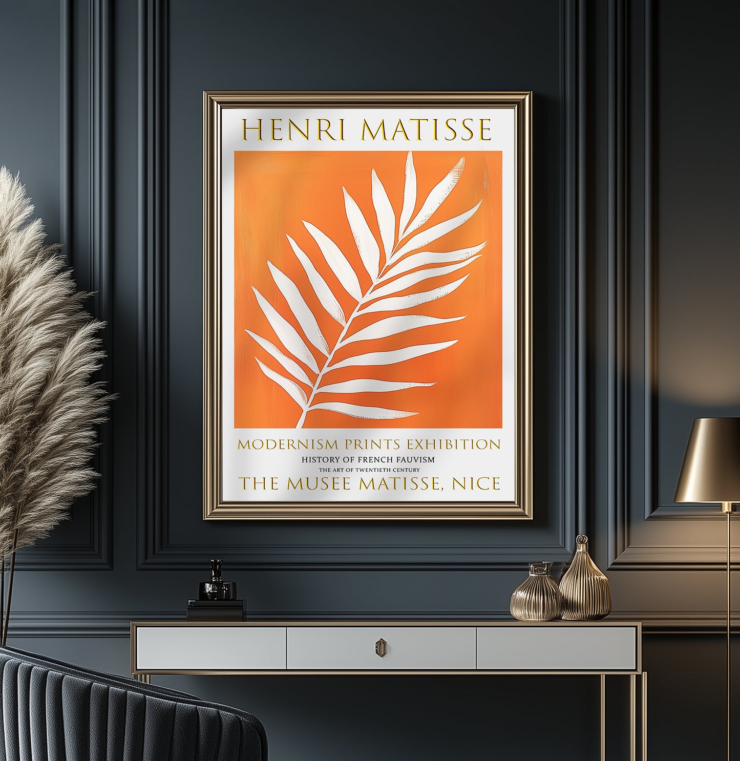 Matisse Print, Henri Matisse Exhibition Poster, Palm Leaf Orange Wall Art Decor