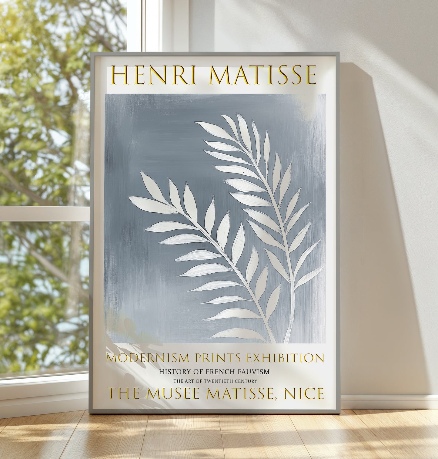 Matisse Print, Henri Matisse Exhibition Poster, Palm Leaves Grey Wall Art Decor