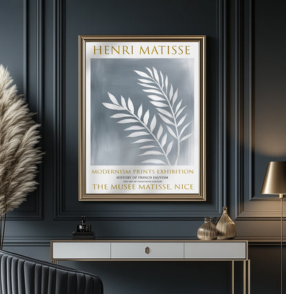 Matisse Print, Henri Matisse Exhibition Poster, Palm Leaves Grey Wall Art Decor