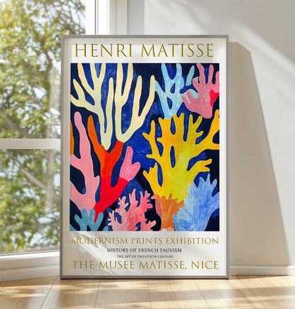 Matisse Print, Henri Matisse Exhibition Poster, Colourful Coral Wall Art Decor