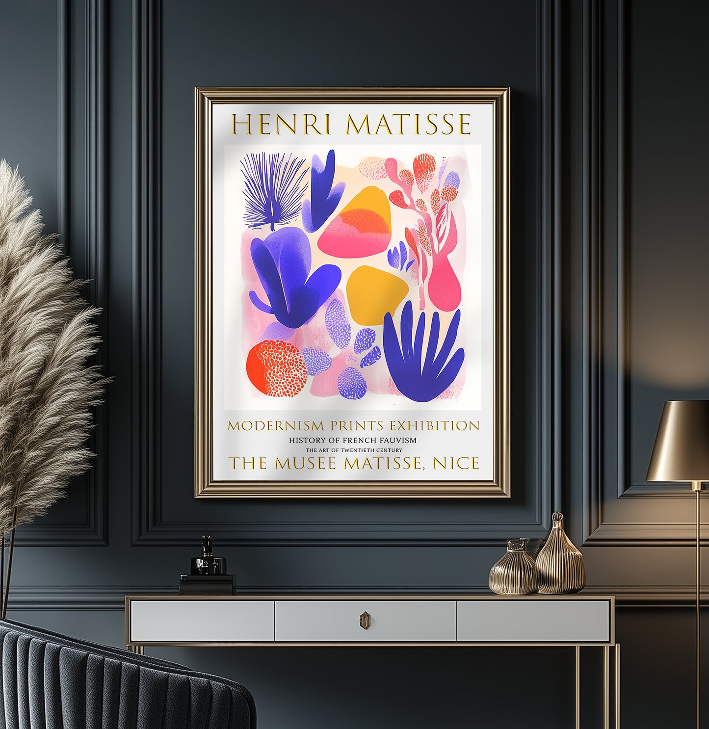 Matisse Print, Henri Matisse Exhibition Poster, Colourful Coral Wall Art Picture