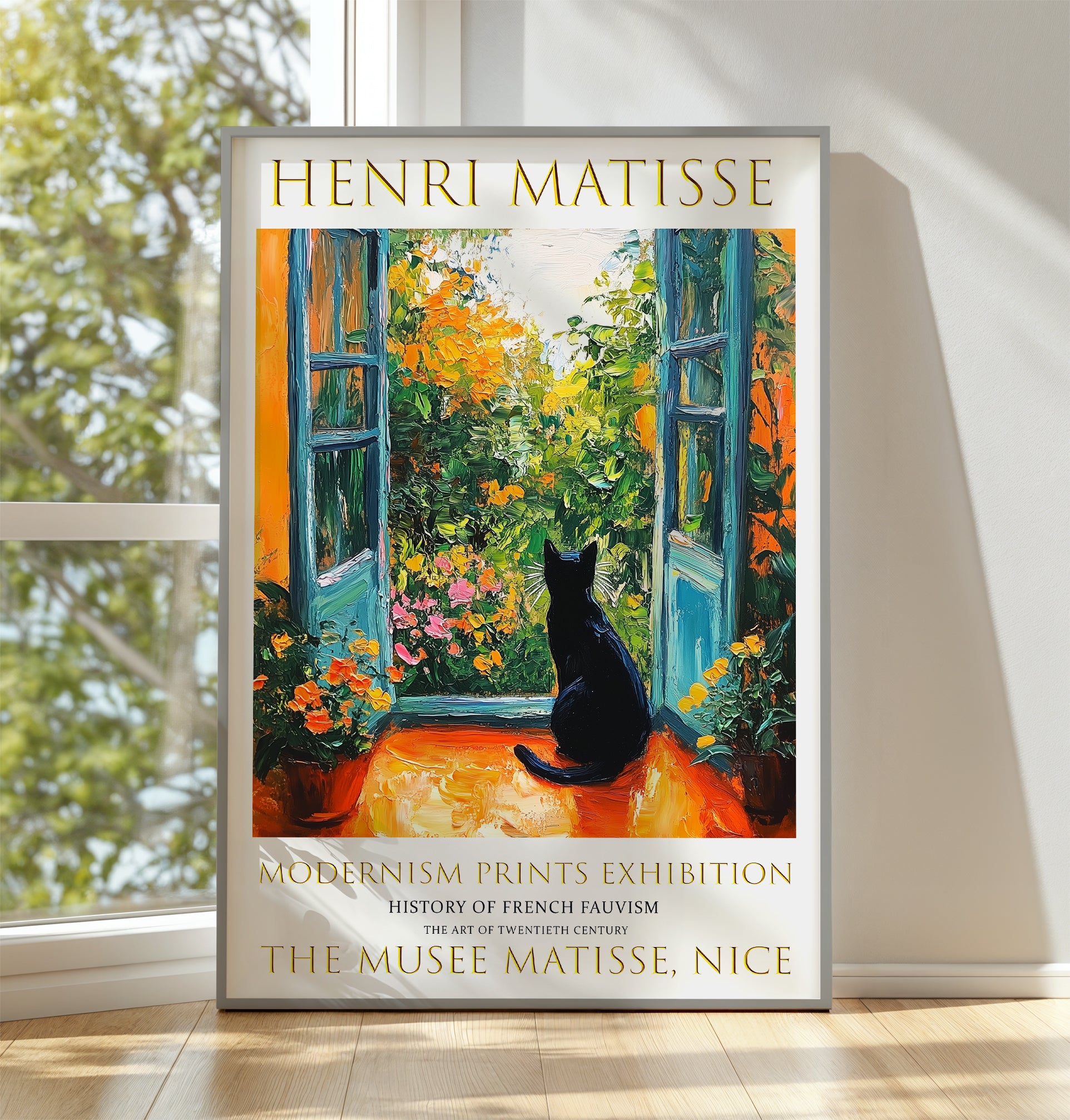 Open Window Henri Matisse Print, Henri Matisse Cat Poster, French Exhibition Wall Art Picture