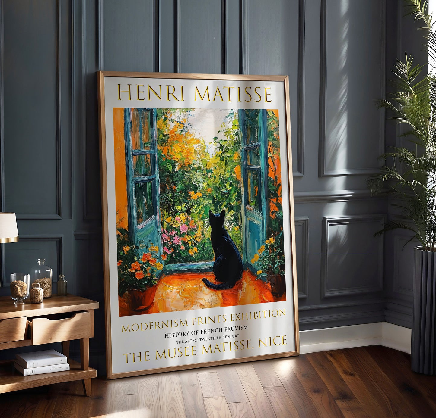 Open Window Henri Matisse Print, Henri Matisse Cat Poster, French Exhibition Wall Art Picture