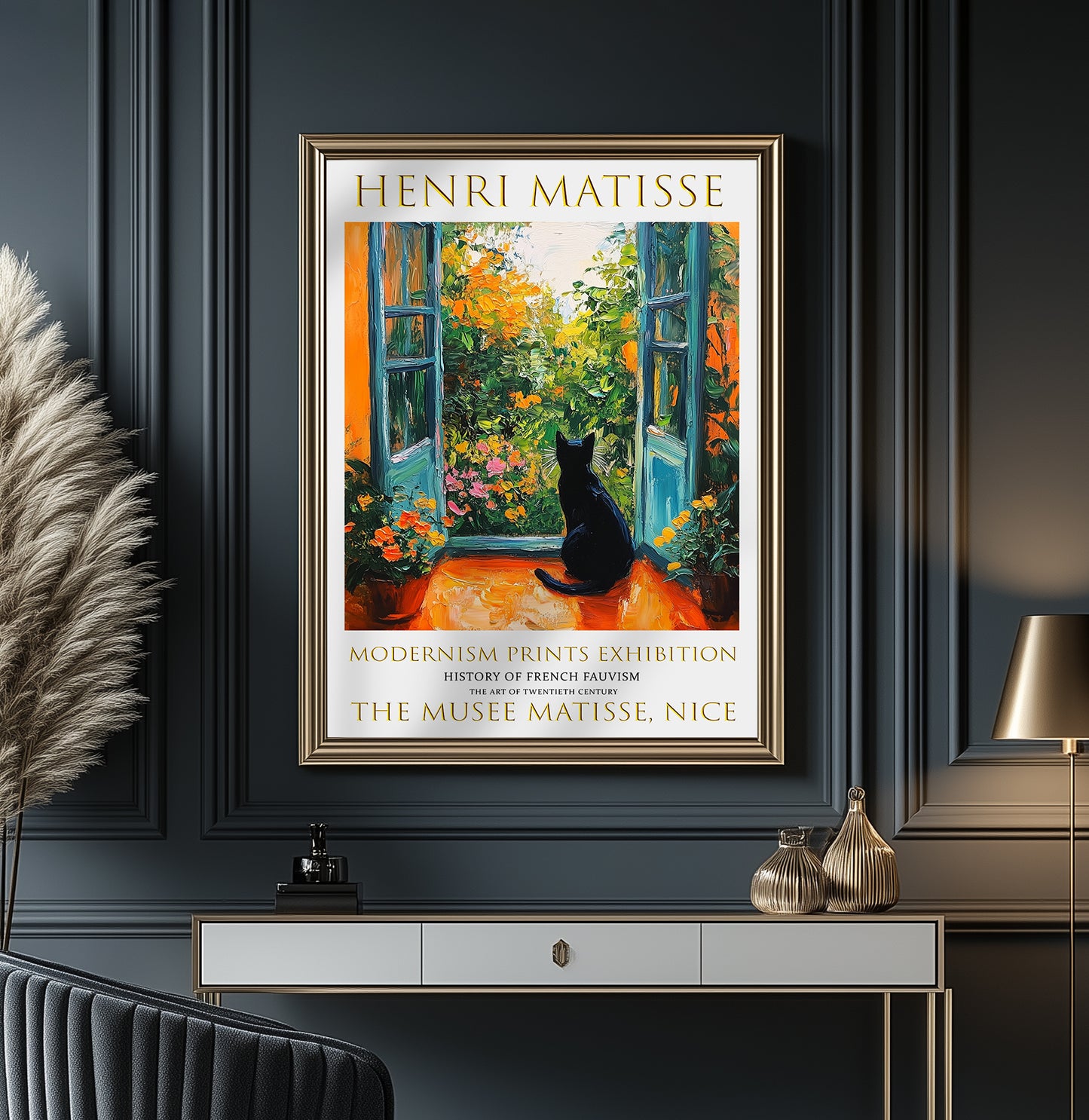 Open Window Henri Matisse Print, Henri Matisse Cat Poster, French Exhibition Wall Art Picture