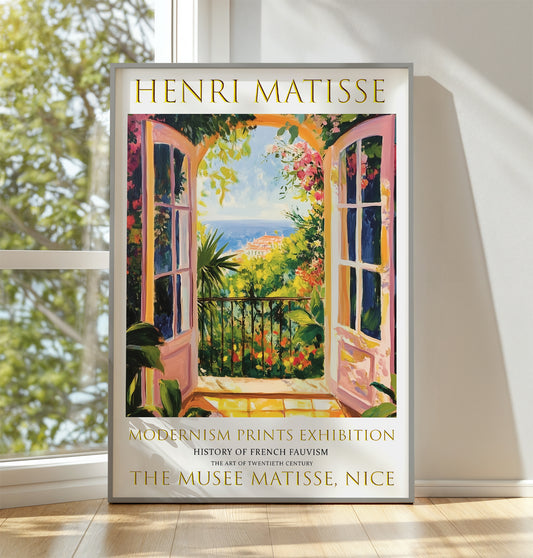 Open Window Henri Matisse Print, Modern Exhibition Prints, Matisse Poster, Colourful Fauvism Art, Mediterranean Sea, Coastal View, Tropical