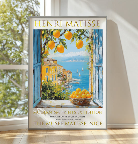 Open Window Henri Matisse Print, Modern Exhibition Prints, Matisse Poster, Summer Painting, Coastal View, Mediterranean Sea, Lemon Tree