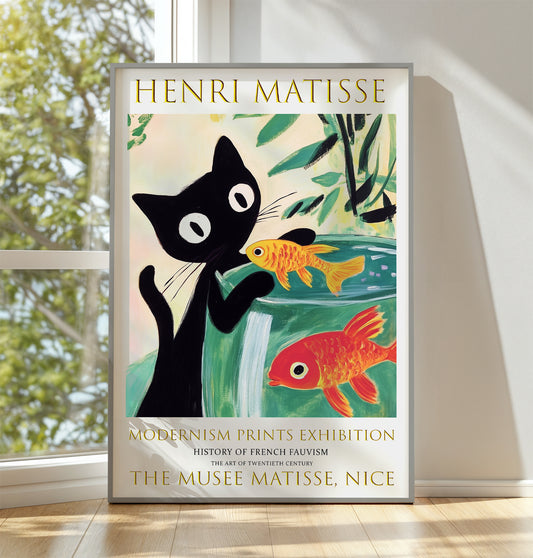 Cat & Goldfish Henri Matisse Print, Henri Matisse Exhibition Prints, Matisse Poster, Abstract Painting, Fauvist Fine Art, Wall Art Picture