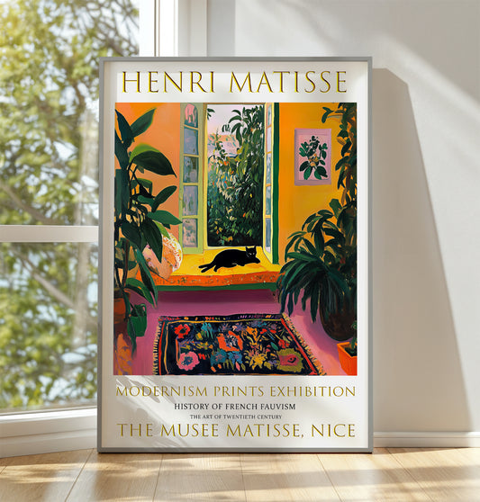 Cat Open Window Henri Matisse Print, Museum Exhibition Prints, Matisse Poster, Abstract Painting, Fauvist Fine Art, Modern Wall Art Picture