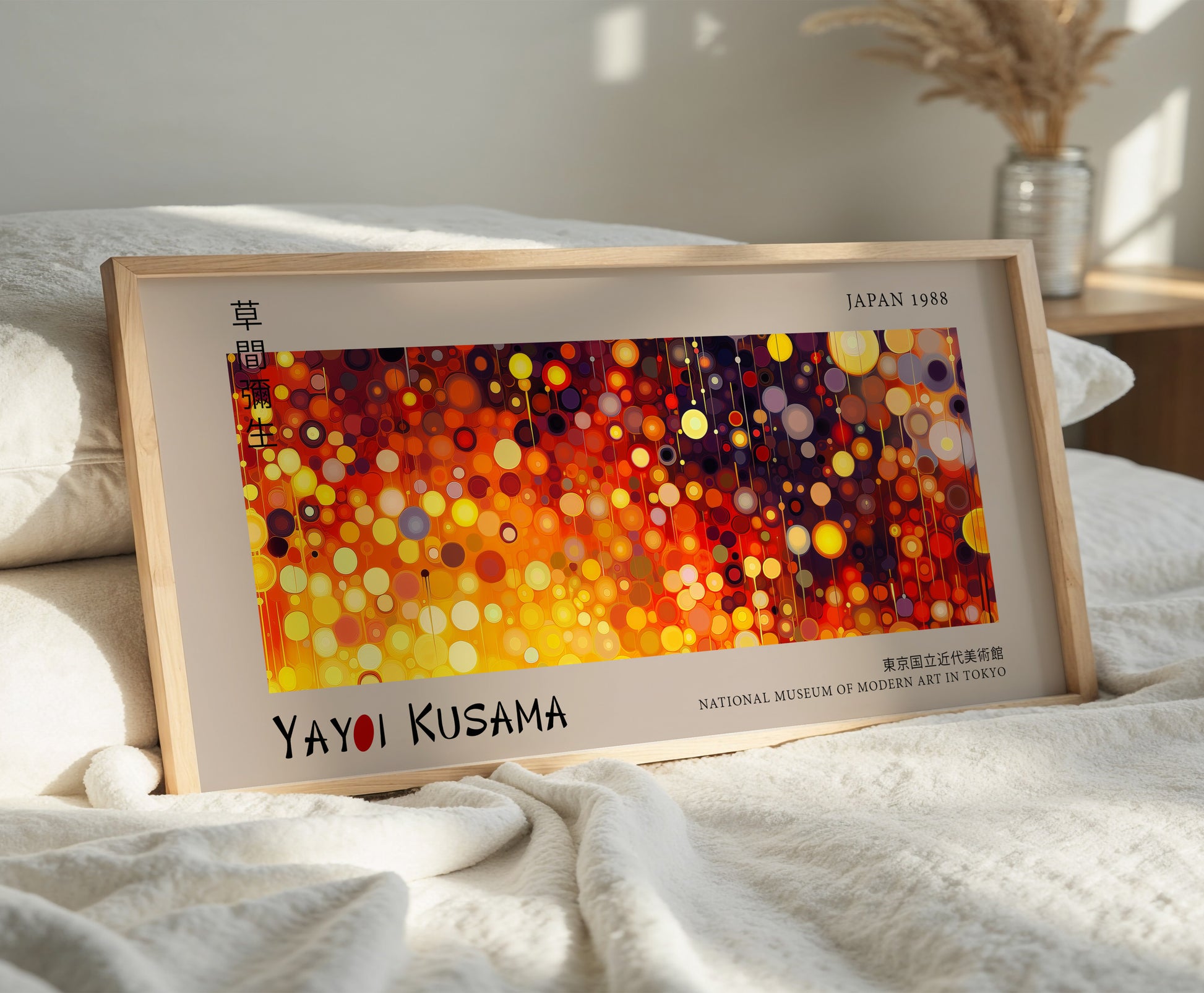 Yayoi Kusama Panoramic Art Print - Colourful Polka Dot, Japanese Wall Art, Modern Abstract Poster, Japanese Exhibition Poster