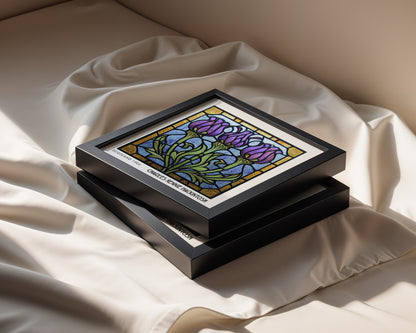 Charles Rennie Mackintosh Stained Glass Thistle Print – Art Nouveau Wall Art - Art Deco Decor - Inspired Poster Print
