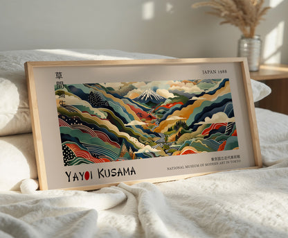 Japanese Landscape Wall Art, Panoramic Mountain Print, Zen Nature Print, Colourful Wall Decor, Japan Art, Home Office Print