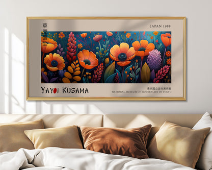 Japanese Exhibition Print - Panoramic Art, Colourful Botanical Print, Modern Home & Office Décor, Botanical Artwork, Vibrant Floral Wall Art