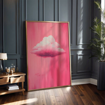 Rain Cloud Print · Pink Wall Art · Abstract Poster Print · Minimalist Wall Art · Maximalist Decor · Sky Wall Art · Fluffy Cloud Poster