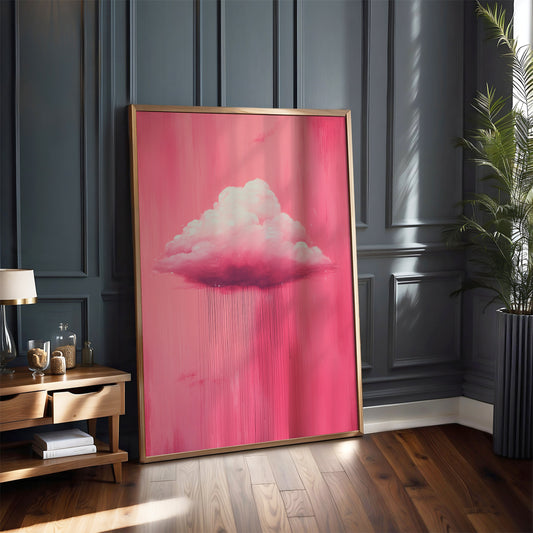 Rain Cloud Print · Pink Wall Art · Abstract Poster Print · Minimalist Wall Art · Maximalist Decor · Sky Wall Art · Fluffy Cloud Poster
