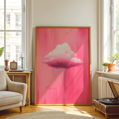 Rain Cloud Print · Pink Wall Art · Abstract Poster Print · Minimalist Wall Art · Maximalist Decor · Sky Wall Art · Fluffy Cloud Poster