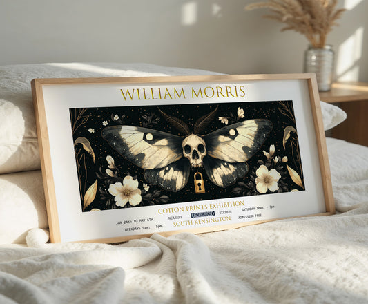 William Morris Panoramic Print, William Morris Exhibition Print, William Morris Poster, Vintage Wall Art, Textiles Art, Death Moth Print