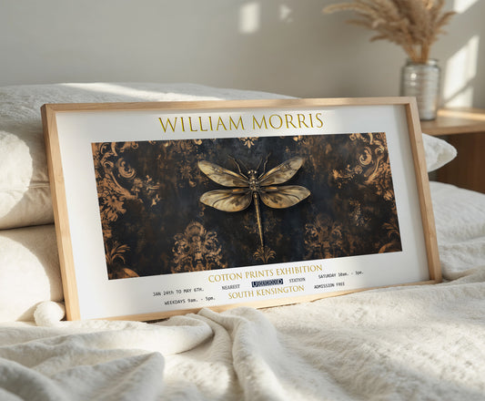 William Morris Panoramic Print, William Morris Exhibition Print, William Morris Poster, Vintage Wall Art, Textiles Art, Dragonfly Print
