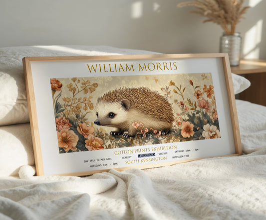 William Morris Hedgehog Panoramic Print, William Morris Exhibition Print, William Morris Poster, Vintage Floral Wall Art, Textiles Art
