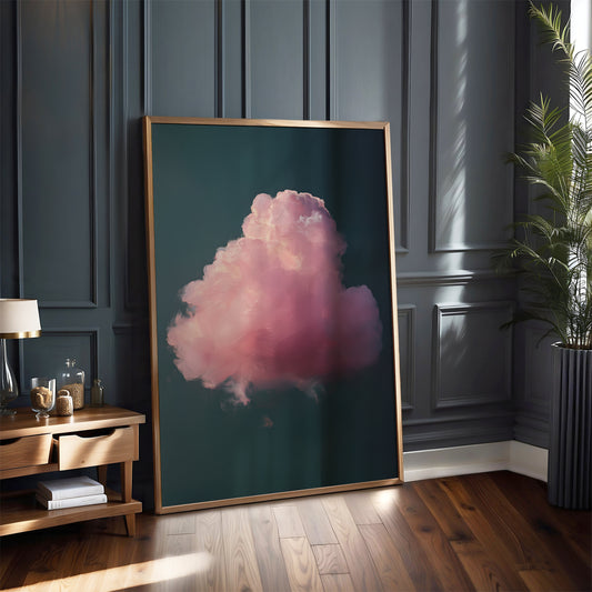 Pink Cloud Print · Sage Wall Art · Abstract Poster Print · Minimalist Wall Art · Maximalist Decor · Sky Wall Art · Fluffy Cloud Poster