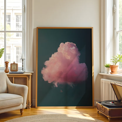 Pink Cloud Print · Sage Wall Art · Abstract Poster Print · Minimalist Wall Art · Maximalist Decor · Sky Wall Art · Fluffy Cloud Poster