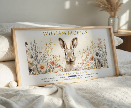 William Morris Hare Panoramic Print, William Morris Exhibition Print, William Morris Poster, Vintage Wall Art, Textiles Art, Vintage Poster
