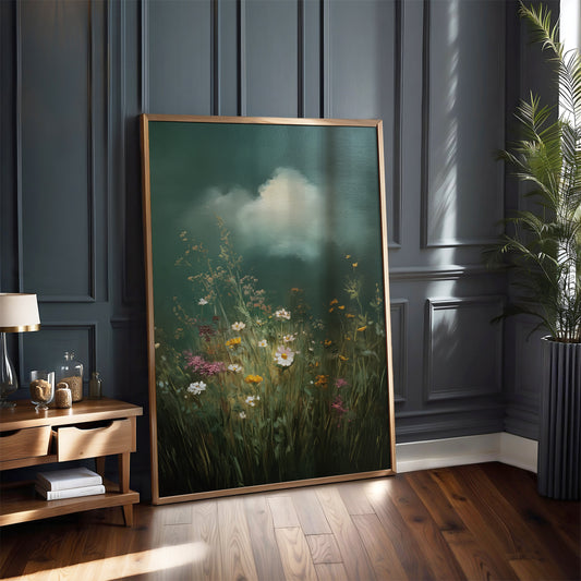 Moody Cloud Print · Floral Wall Art · Abstract Poster Print · Minimalist Wall Art · Maximalist Decor · Sky Wall Art · Floral Cloud Poster