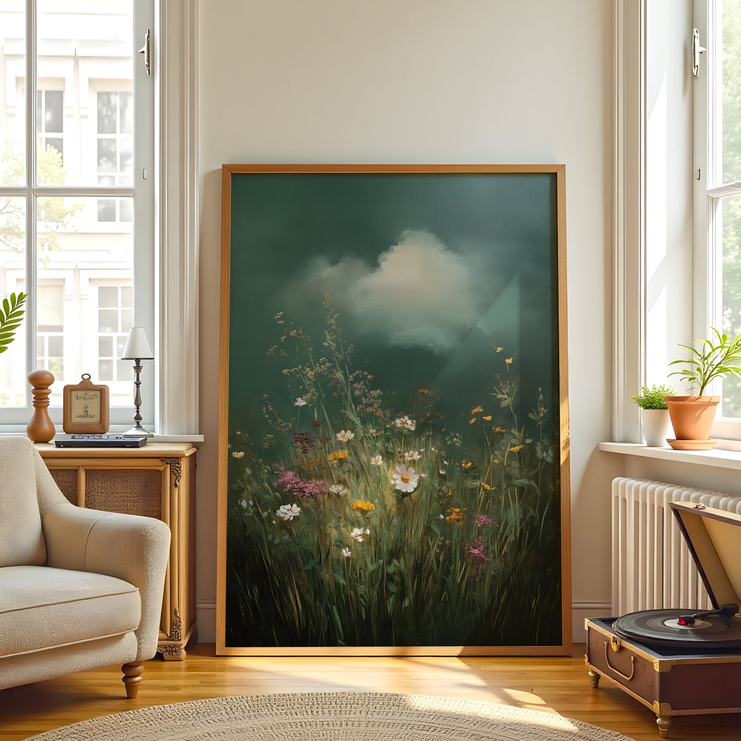 Moody Cloud Print · Floral Wall Art · Abstract Poster Print · Minimalist Wall Art · Maximalist Decor · Sky Wall Art · Floral Cloud Poster