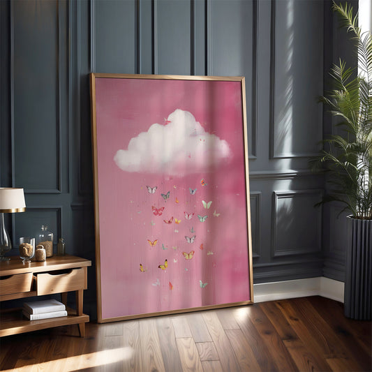 Soft Pink Cloud Print · Butterfly Wall Art · Abstract Poster Print · Minimalist Wall Art · Maximalist Decor · Sky Wall Art · Butterfly Cloud Poster