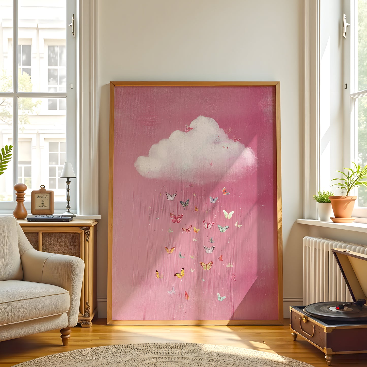 Soft Pink Cloud Print · Butterfly Wall Art · Abstract Poster Print · Minimalist Wall Art · Maximalist Decor · Sky Wall Art · Butterfly Cloud Poster