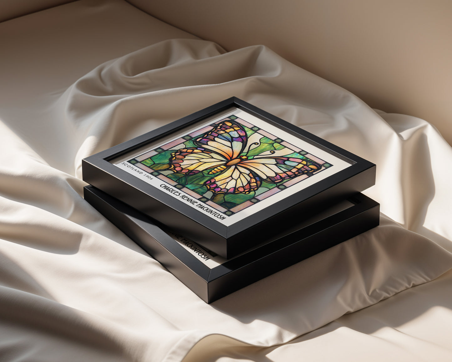 Butterfly Stained Glass Print - Rennie Mackintosh Wall Art - Art Nouveau Decor - Animal Poster (Copy)