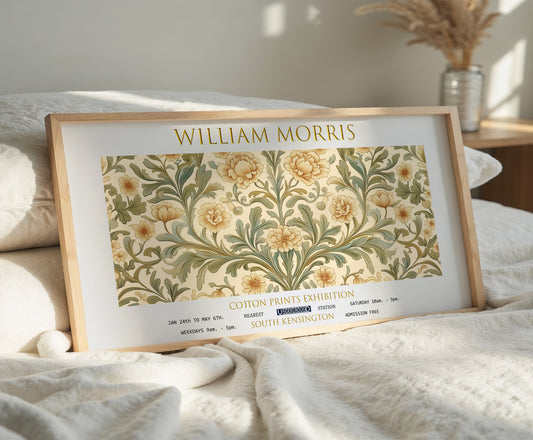 William Morris Panoramic Print, William Morris Exhibition Print, William Morris Poster, Vintage Wall Art, Textiles, Vintage Floral Patten
