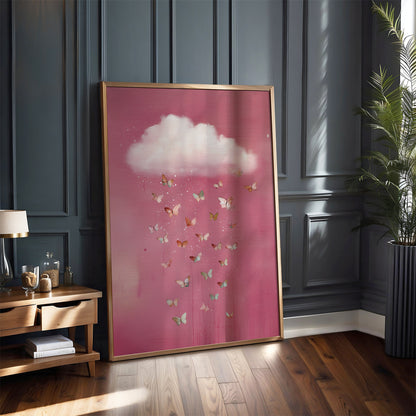 Soft Pink Cloud Print · Butterfly Wall Art · Abstract Poster Print · Minimalist Wall Art · Maximalist Decor · Sky Wall Art · Butterfly Cloud Poster