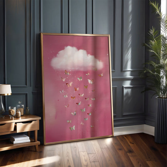 Soft Pink Cloud Print · Butterfly Wall Art · Abstract Poster Print · Minimalist Wall Art · Maximalist Decor · Sky Wall Art · Butterfly Cloud Poster