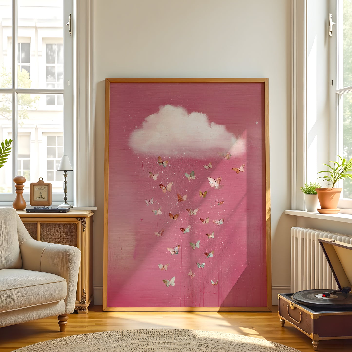 Soft Pink Cloud Print · Butterfly Wall Art · Abstract Poster Print · Minimalist Wall Art · Maximalist Decor · Sky Wall Art · Butterfly Cloud Poster