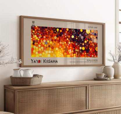 Yayoi Kusama Panoramic Art Print - Colourful Polka Dot, Japanese Wall Art, Modern Abstract Poster, Japanese Exhibition Poster