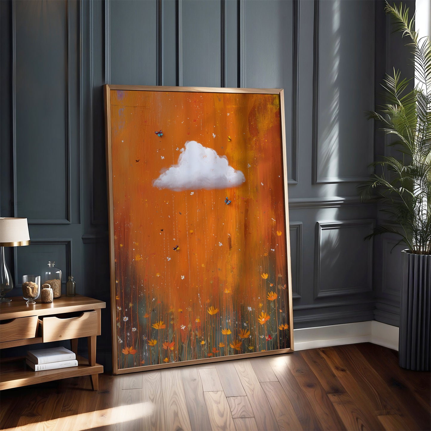 Butterfly Cloud Print · Floral Cloud Wall Art · Abstract Poster Print · Minimalist Wall Art · Maximalist Decor · Sky Wall Art · Orange Cloud Poster