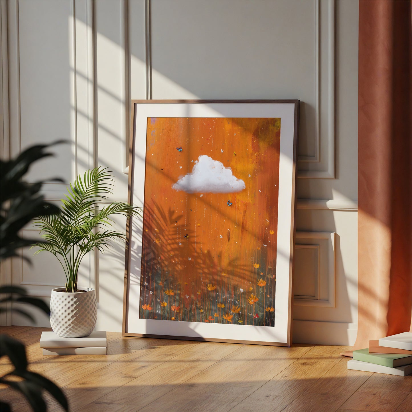 Butterfly Cloud Print · Floral Cloud Wall Art · Abstract Poster Print · Minimalist Wall Art · Maximalist Decor · Sky Wall Art · Orange Cloud Poster