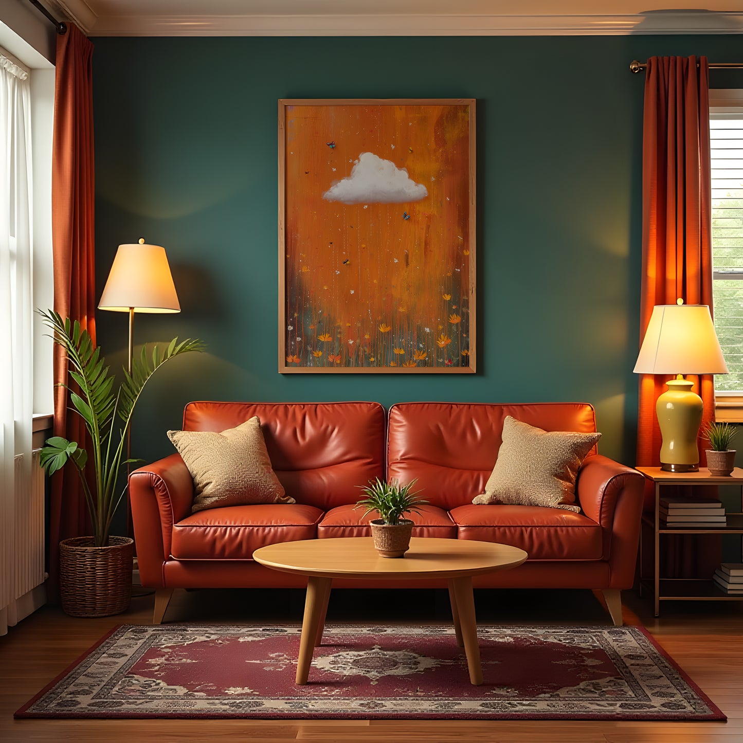 Butterfly Cloud Print · Floral Cloud Wall Art · Abstract Poster Print · Minimalist Wall Art · Maximalist Decor · Sky Wall Art · Orange Cloud Poster