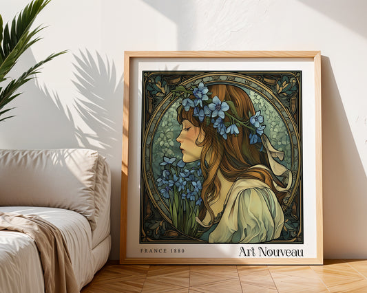 Art Nouveau Print – Vintage French Wall Art - Classic Art Decor - Gallery Wall Poster - Floral Print