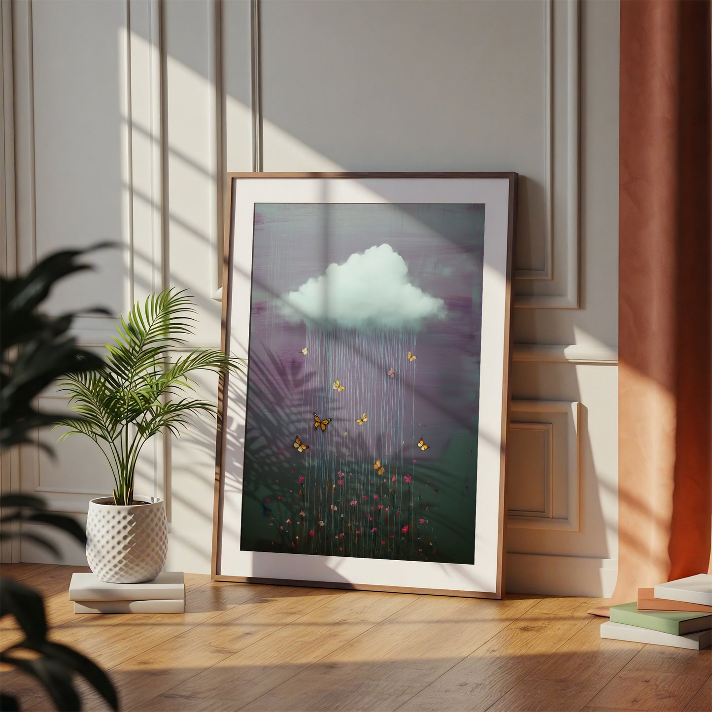 Ombre Cloud Print · Floral Cloud Wall Art · Abstract Poster Print · Minimalist Wall Art · Maximalist Decor · Sky Wall Art · Butterfly Cloud Poster