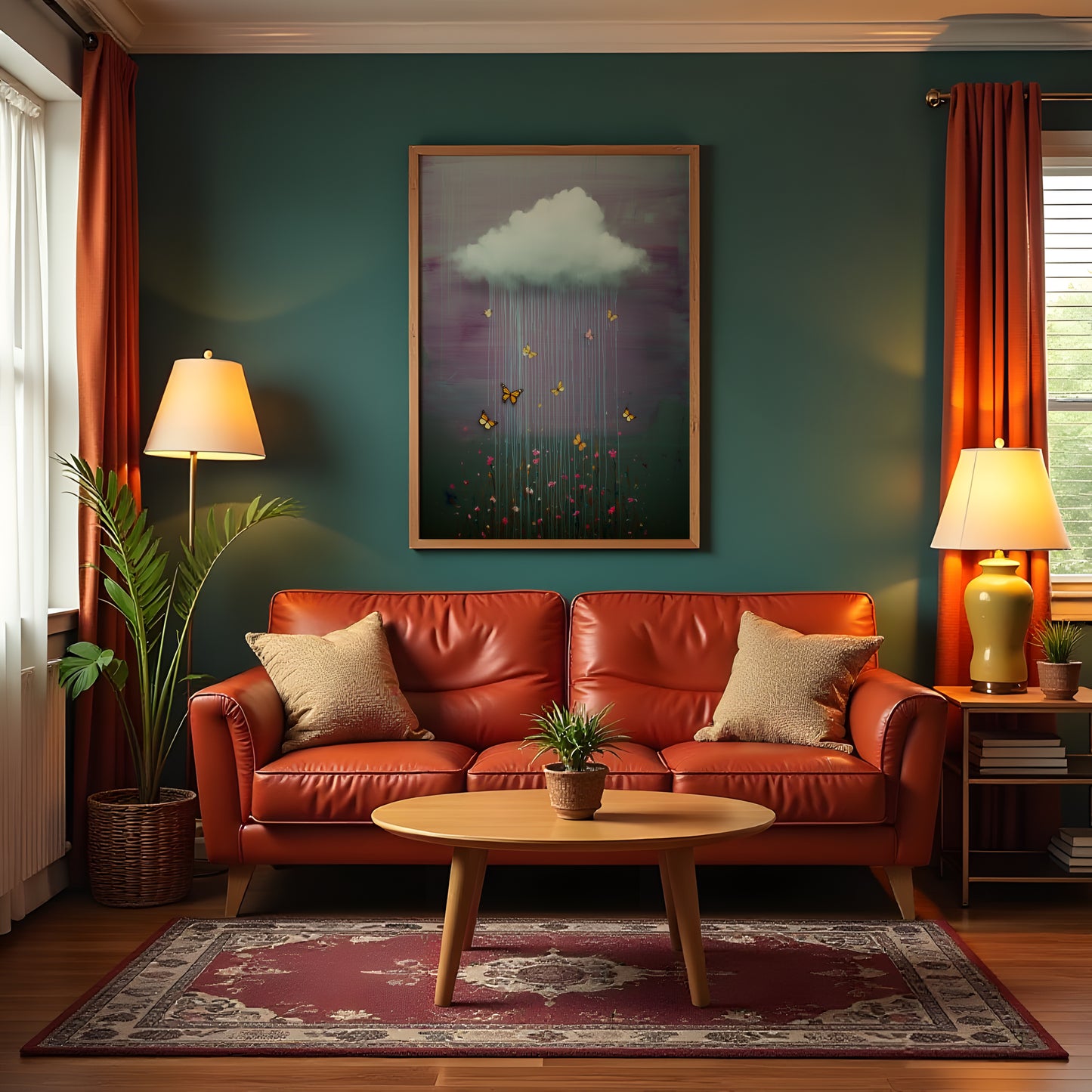 Ombre Cloud Print · Floral Cloud Wall Art · Abstract Poster Print · Minimalist Wall Art · Maximalist Decor · Sky Wall Art · Butterfly Cloud Poster
